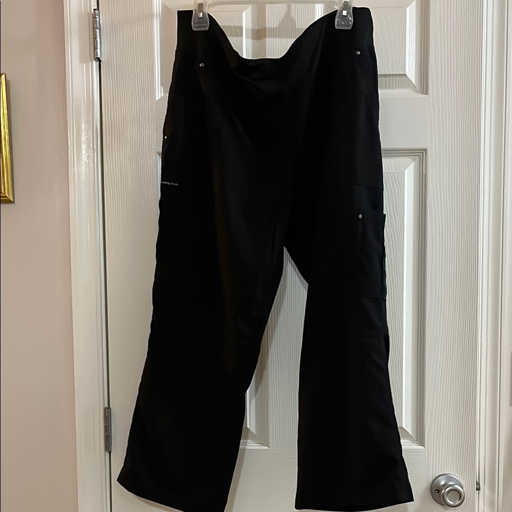 Healing Hands Black Cargo Pants Relaxed Fit